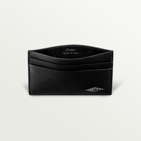 Cartier Losange Small Leather Goods, Card holder Grained black calfskin, black enamel and palladium finish