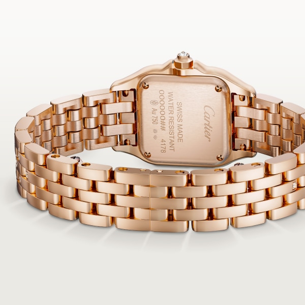 Panthère de Cartier watch Small model, quartz movement, rose gold, diamonds