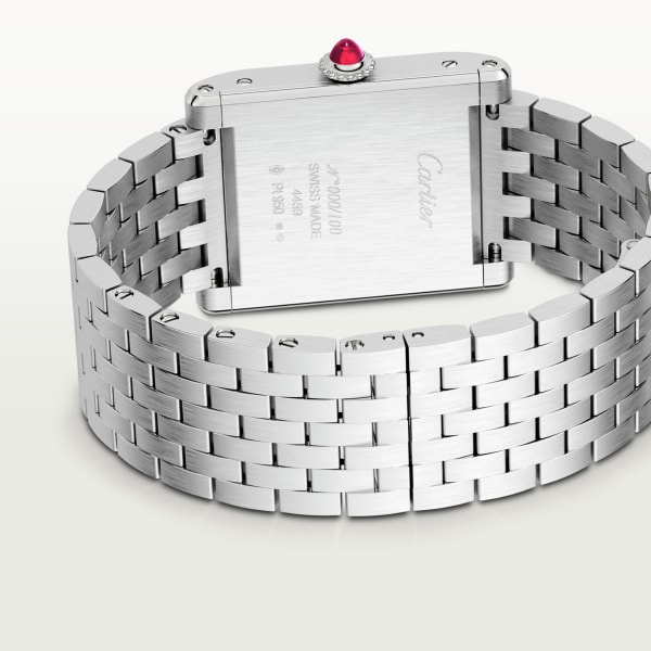 Tank Normale watch Large model, hand-wound mechanical movement, platinum