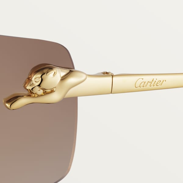 Panthère de Cartier, Sunglasses Smooth golden-finish metal, brown gradient lenses