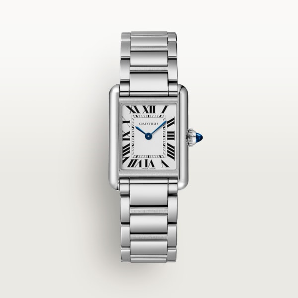 Tank Must SolarBeat™ watch Small model, SolarBeat™ photovoltaic movement, steel, steel bracelet