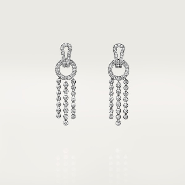 Agrafe earrings, brilliant-cut diamonds, paved White gold, diamonds