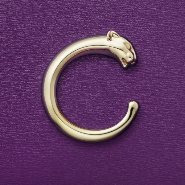 Panthère de Cartier卡地亚猎豹系列小皮具，卡片夹 紫色小牛皮，镀金饰面