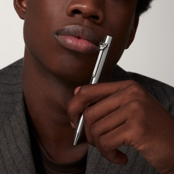 Panthère de Cartier ballpoint pen Small model, brushed metal, palladium finish