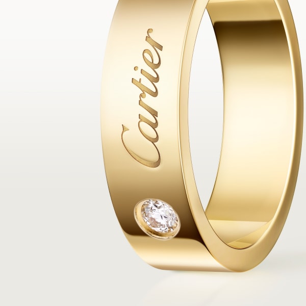 C de Cartier wedding ring, 5 mm width, 1 diamond Yellow gold, diamond