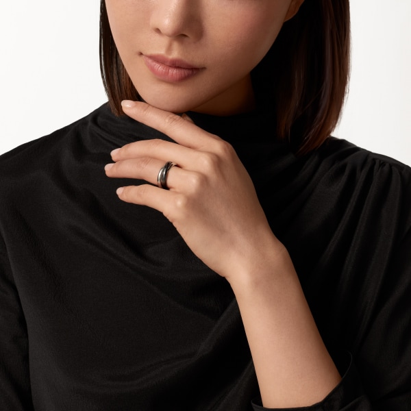 Trinity ring, ceramic, classic model White gold, ceramic