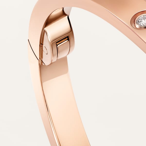Love bracelet, small model, 6 diamonds Rose gold, diamonds