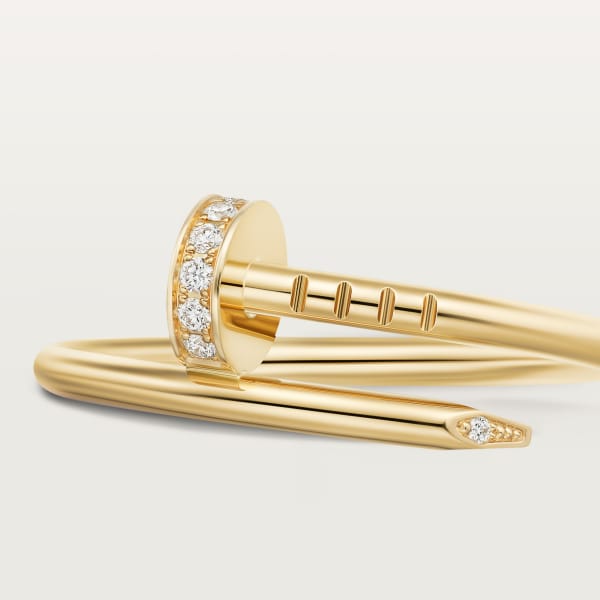 Juste un Clou ring, small model, diamonds Yellow gold, diamonds