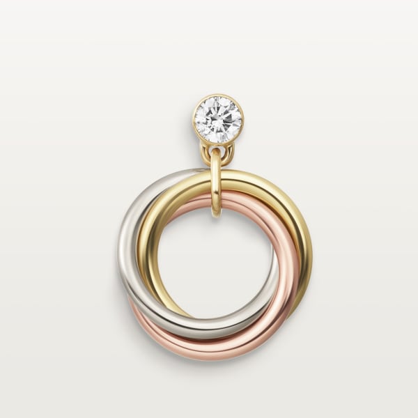 Trinity earrings, brilliant-cut diamonds  White gold, yellow gold, rose gold, diamonds