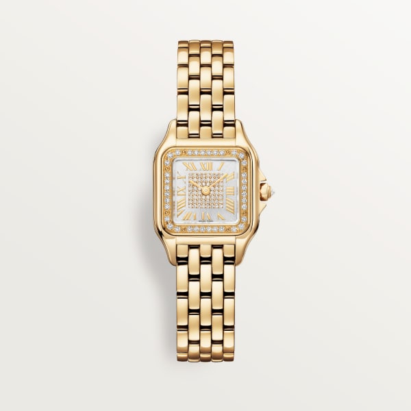 Panthère de Cartier watch, small model Small model, quartz, yellow gold, diamonds