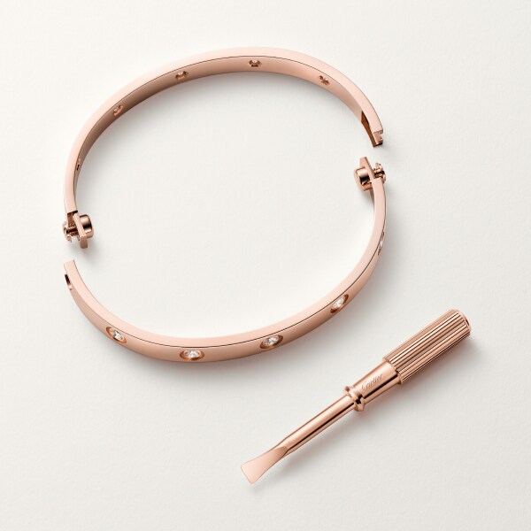 Love bracelet, classic model, 10 diamonds Rose gold, diamonds