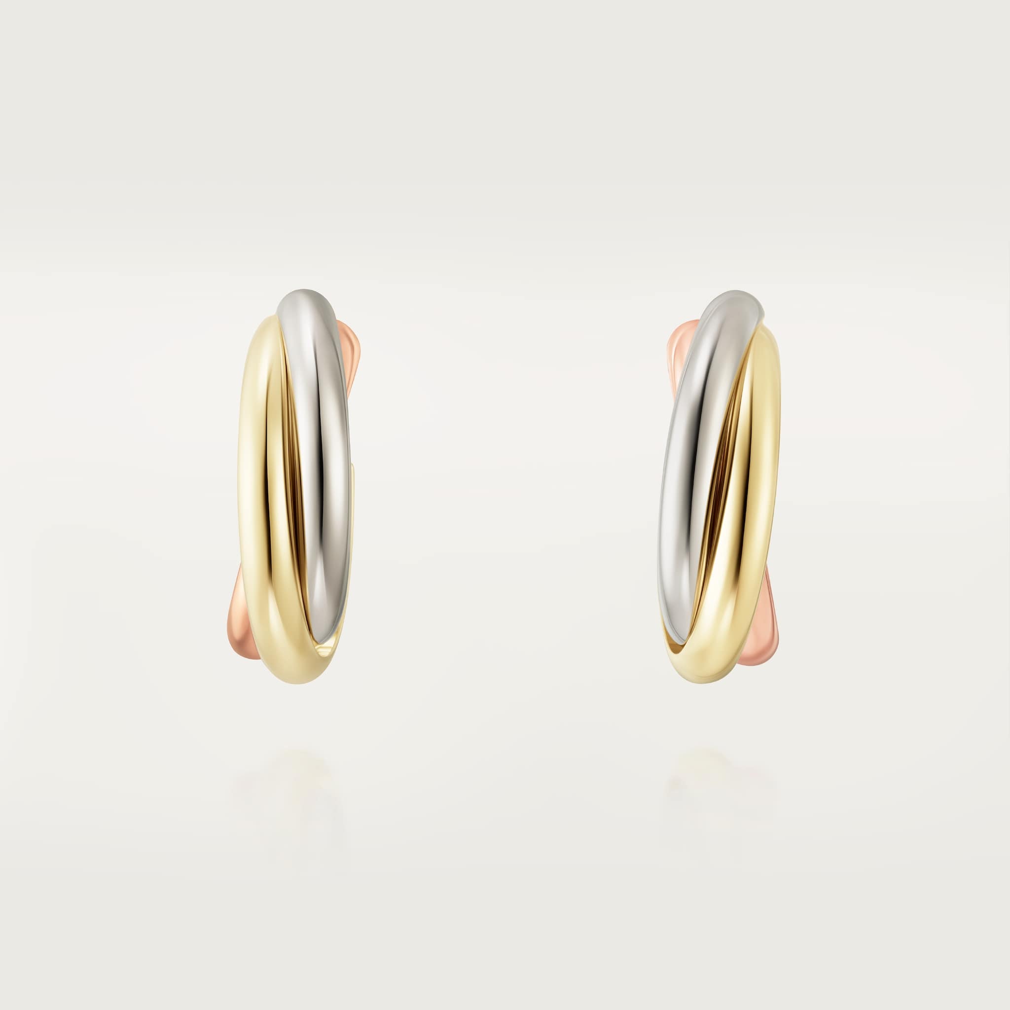 Trinity earringsWhite gold, yellow gold, rose gold