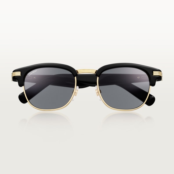 Panthère de Cartier, Sunglasses Smooth gold-finish metal, black acetate, grey lenses