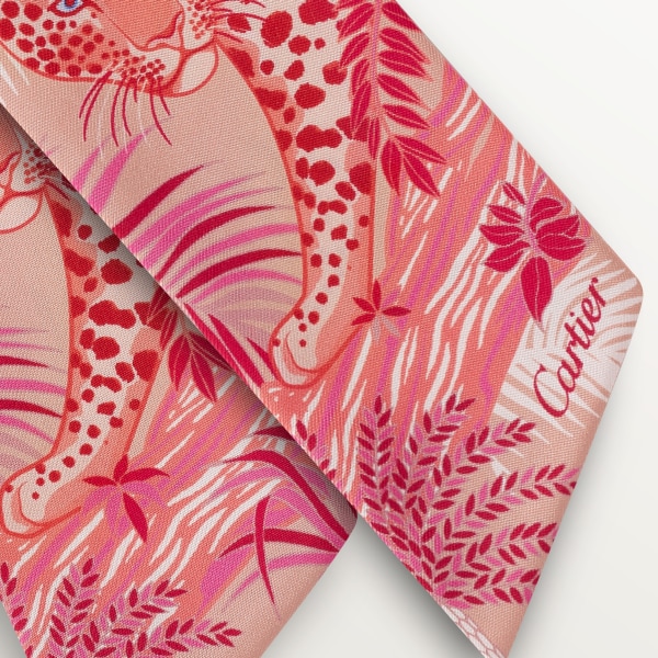 动物与植物系列Bandeau细丝巾 浅粉色斜纹真丝