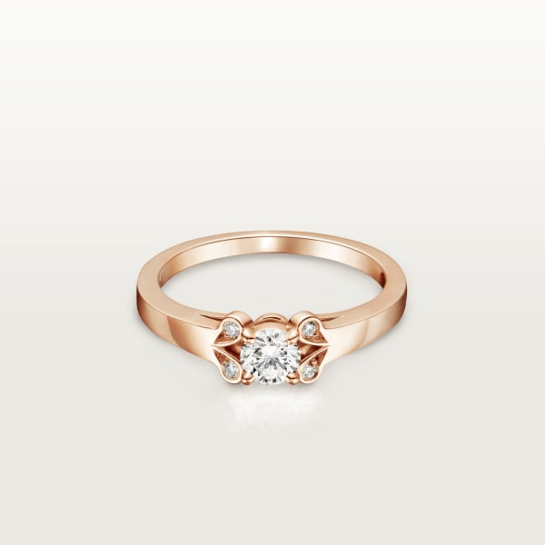 Ballerine solitaire, brilliant-cut diamond Rose gold, diamond