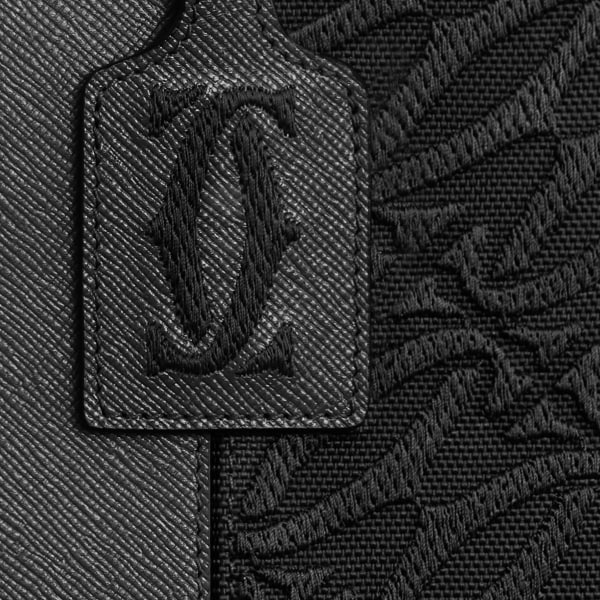 C de Cartier系列托特手袋 黑色纹理小牛皮，刺绣，镀金饰面