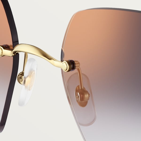 C de Cartier Sunglasses Smooth golden-finish metal, grey lenses