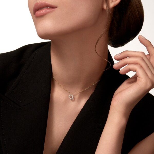 Trinity necklace, paved White gold, yellow gold, rose gold