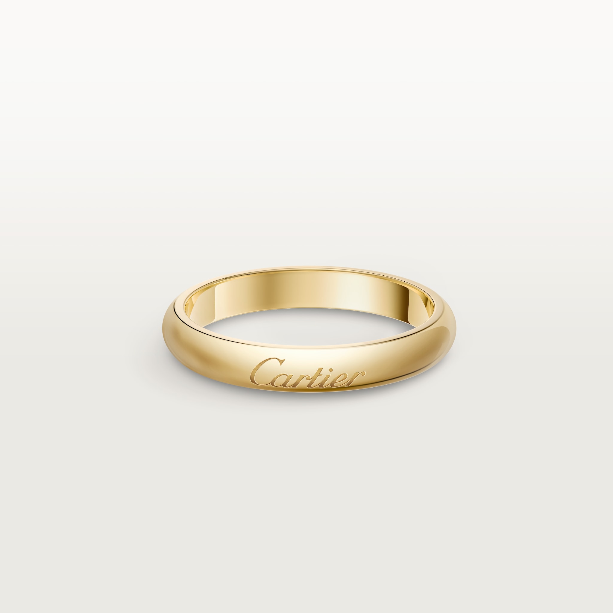 C de Cartier wedding band, 3 mm widthYellow gold