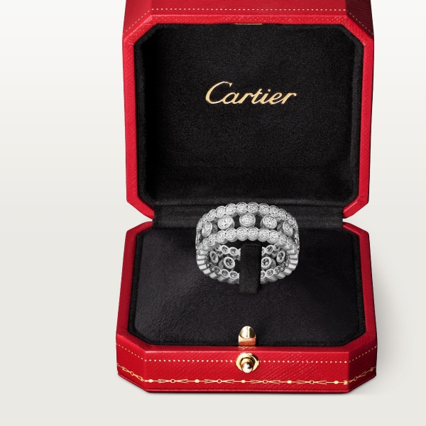 Broderie de Cartier ring, triple row, diamonds White gold, diamonds