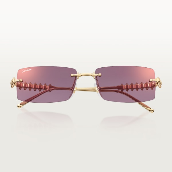 Clash de Cartier Sunglasses Smooth golden-finish metal, purple lenses