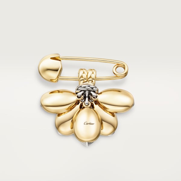 Grain de Café brooch Yellow gold, white gold, diamonds
