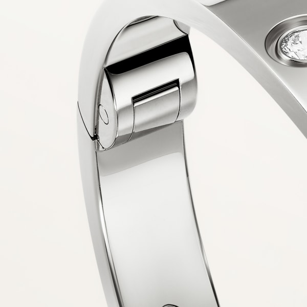 Love bracelet, classic model, 4 diamonds, one screw closure White gold, diamonds