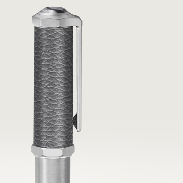 Santos-Dumont de Cartier pen Metal and grey grained leather, palladium finish