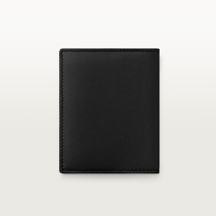 Wallet, Panthère Black embossed calfskin, palladium finish