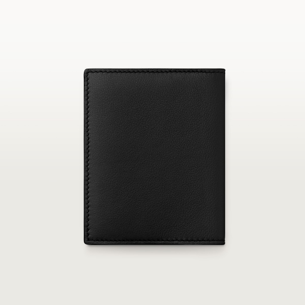 4 credit card holder, Panthère de Cartier Black embossed calfskin, palladium finish