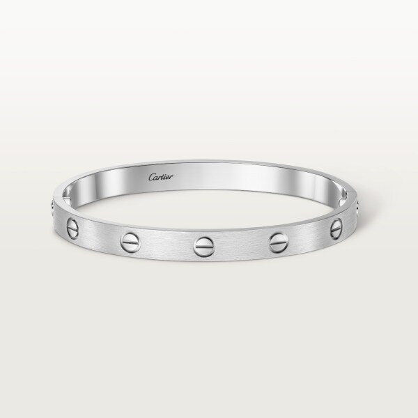 Brushed Love bracelet White gold, brushed finish