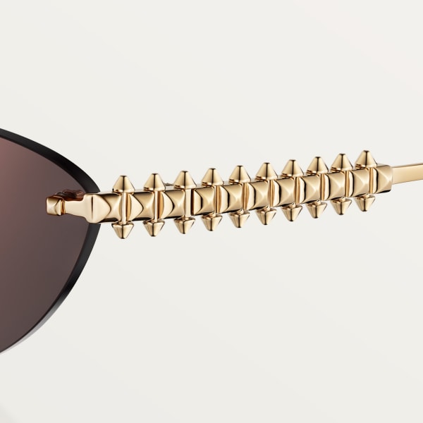 Clash de Cartier Sunglasses Smooth golden-finish metal, grey lenses