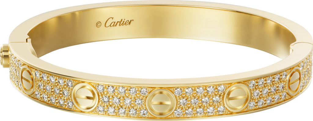 cartier yellow gold love bracelet with diamonds