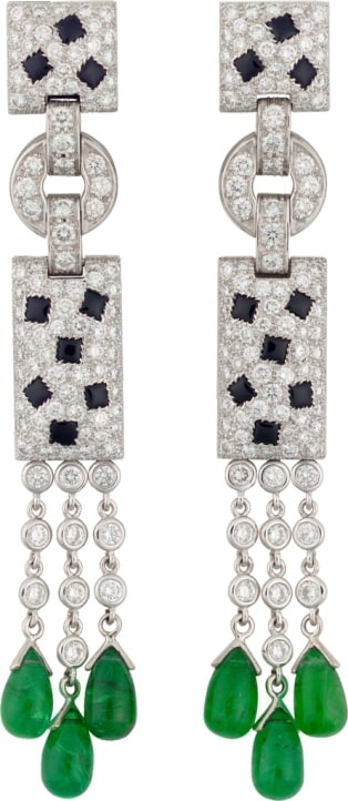 cartier diamond emerald earrings