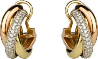 Trinity earrings White gold, yellow gold, rose gold, diamonds