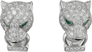 Panthère de Cartier earrings White gold, diamonds, emeralds, onyx