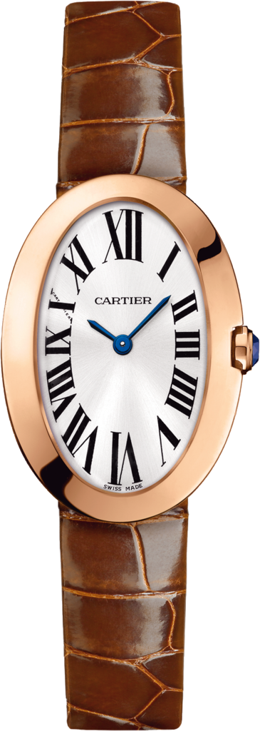 Baignoire watch, small modelSmall model, quartz movement, rose gold, leather