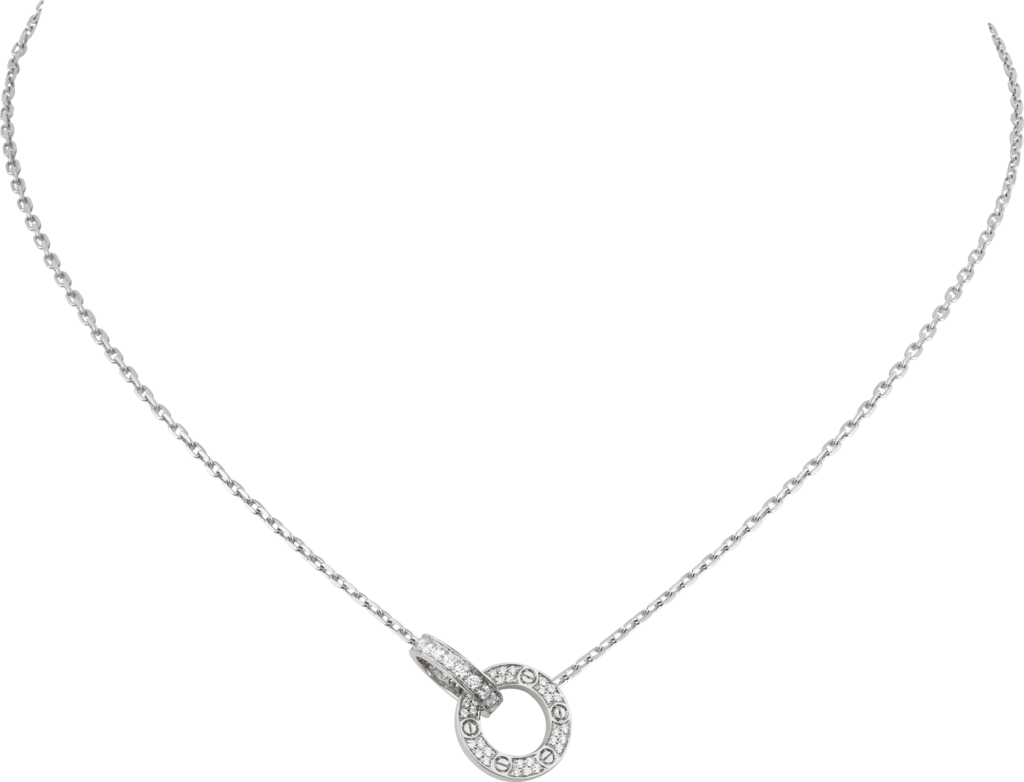 Love necklace, diamond-pavedWhite gold, diamonds