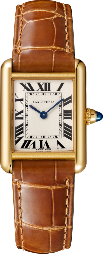 CRW1529856 - Tank Louis Cartier watch - Small model, quartz movement,  yellow gold, leather - Cartier