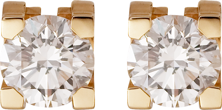 C de Cartier耳环黄金，钻石