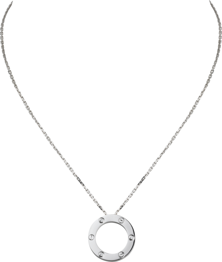 Love necklace, 3 diamondsWhite gold, diamonds