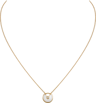 Amulette de Cartier necklace, XS model Yellow gold, diamonds, white mother-of-pearl