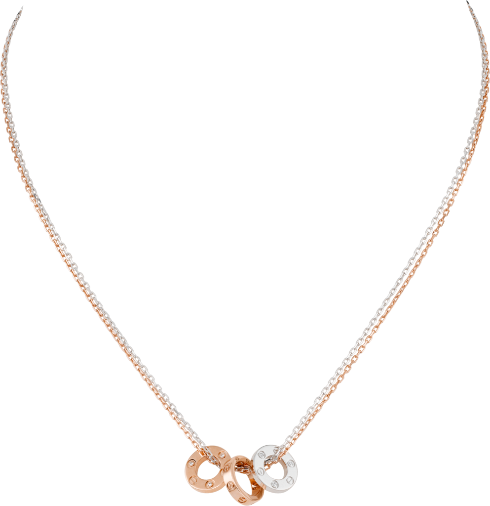 Love necklace, 6 diamondsRose gold, white gold, diamonds