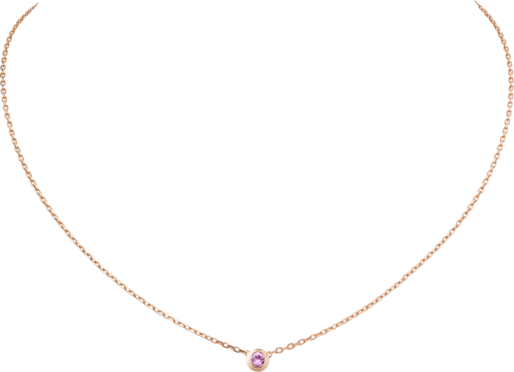 Cartier d'Amour项链玫瑰金，粉色蓝宝石