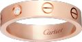 <span class='lovefont'>A </span> wedding band, 1 diamond Rose gold, diamond