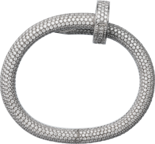 Juste un Clou bracelet, extra-large model, paved  White gold, diamonds