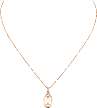 Logo necklace Rose gold, diamonds