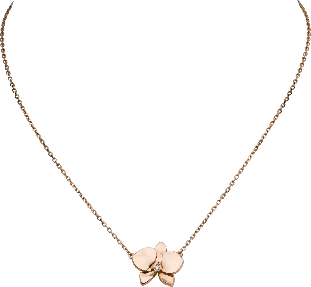 Caresse d’Orchidées par Cartier项链玫瑰金，钻石
