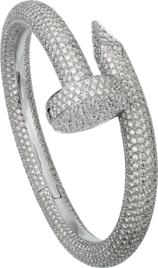 Juste un Clou bracelet, extra-large model, paved  White gold, diamonds