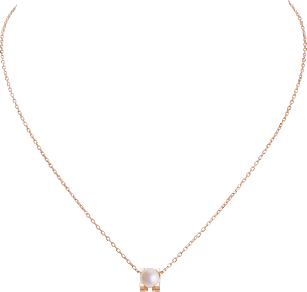 C de Cartier项链玫瑰金，珍珠